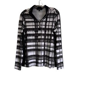 Birdee Sport Shirt Women’s Printed Quarter Zip Long Sleeve Performance Golf Sz M